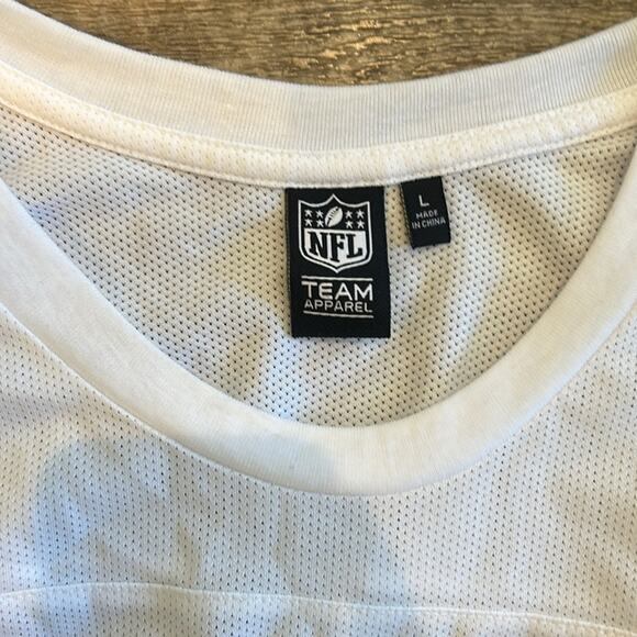 NWOT NFL Oakland Raiders Women's Soft Mesh Jersey Varsity Tee Shirt Size L - Picture 5 of 7